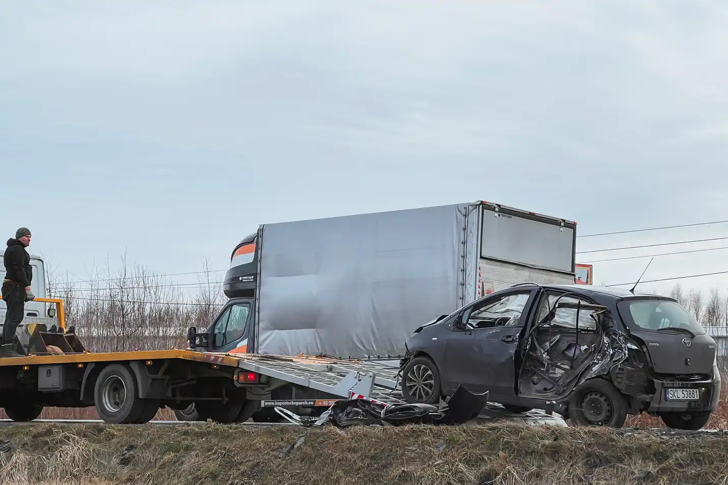Car being prepared for removal